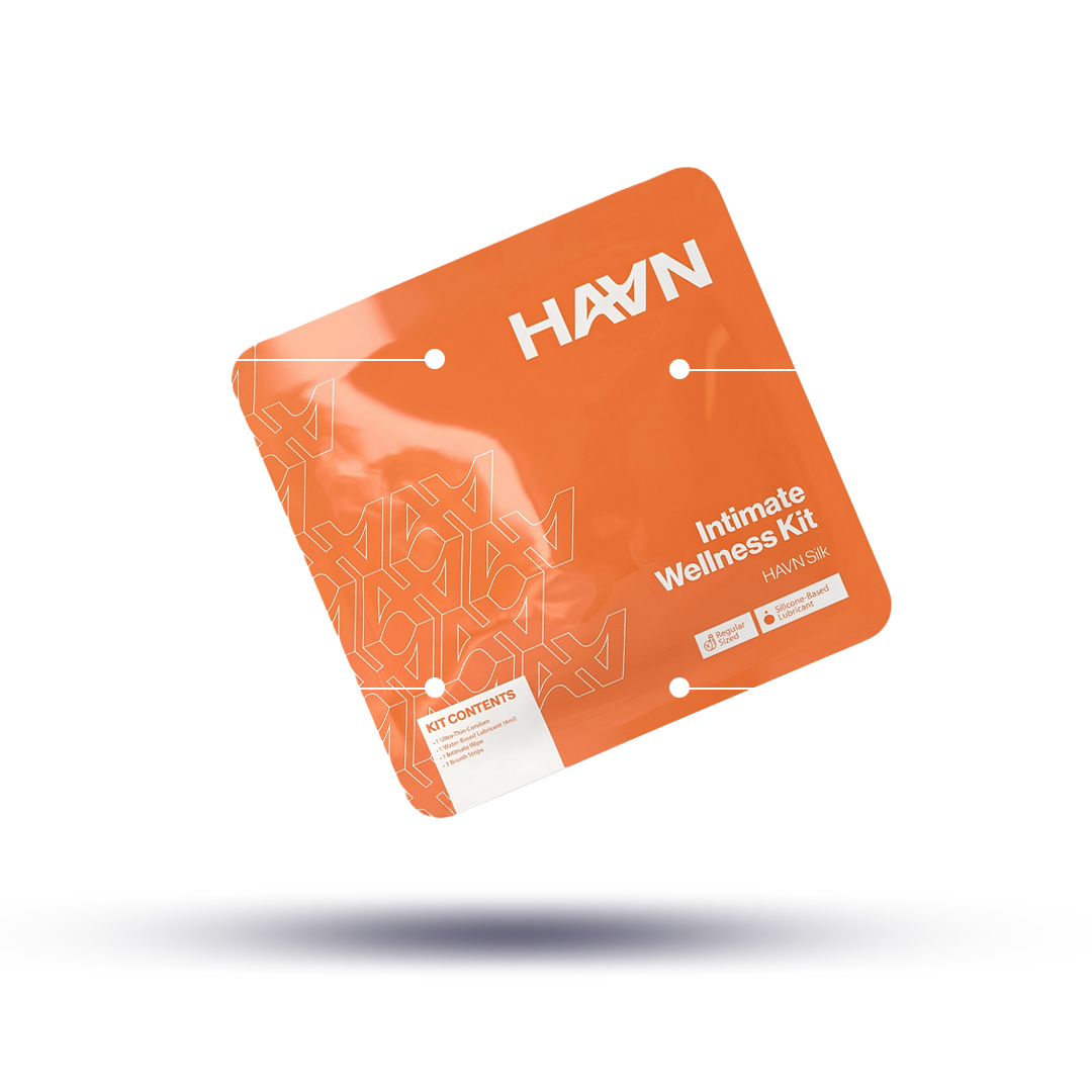 HAVN™ all-in-one intimacy kit with product callouts