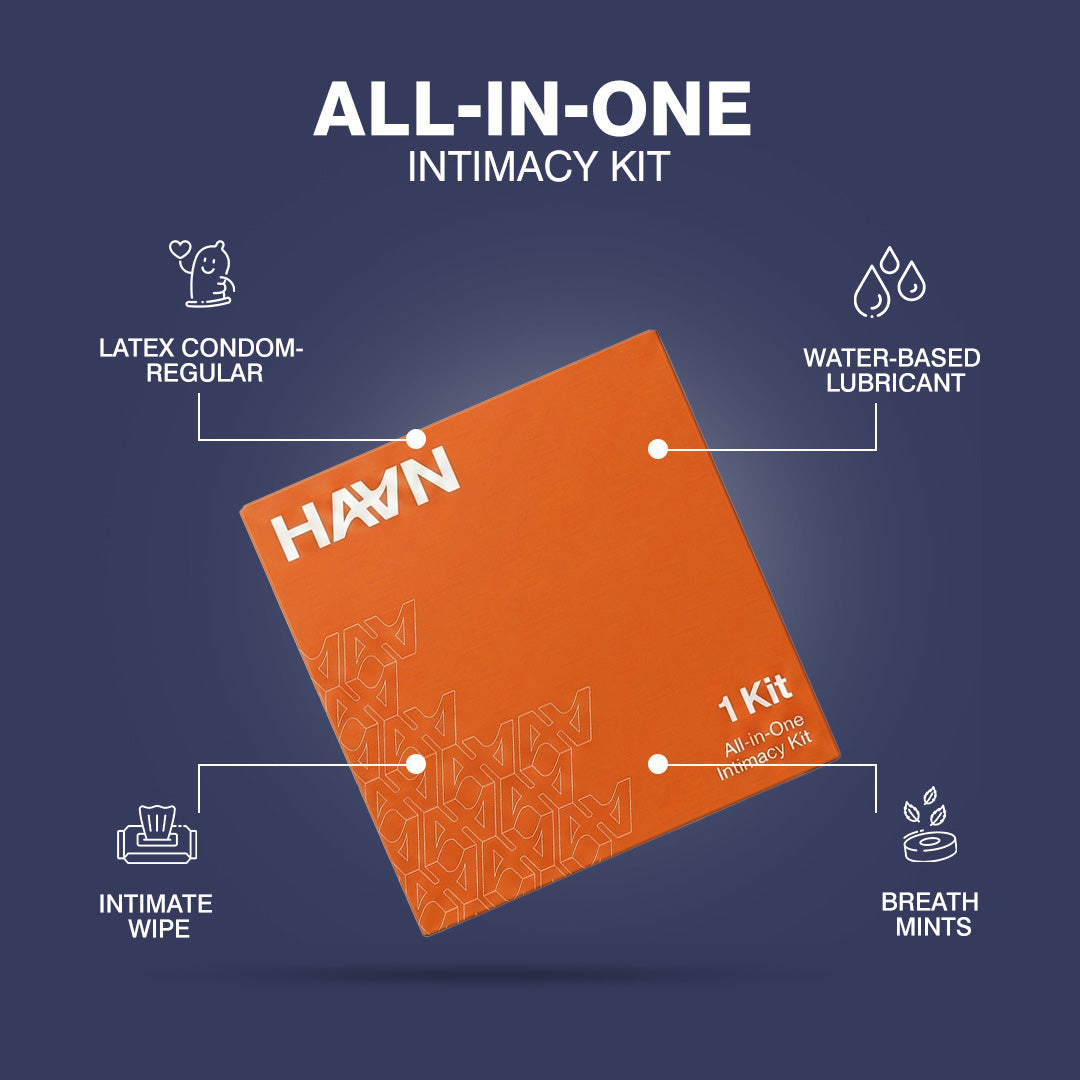 HAVN all-in-one intimacy kit with product callouts